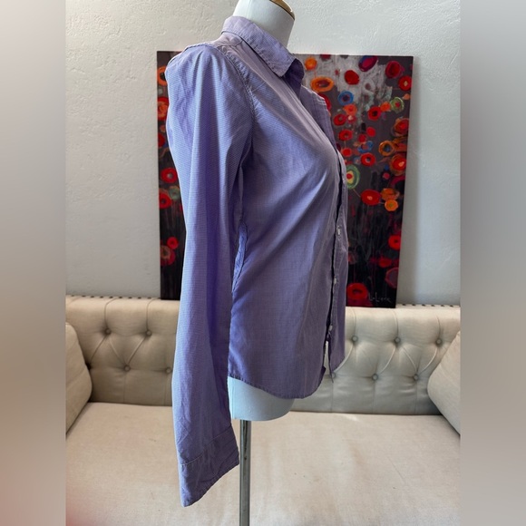 Frank & Eileen Plaid Cotton Buttons Shirt in Purple S - Picture 2 of 3